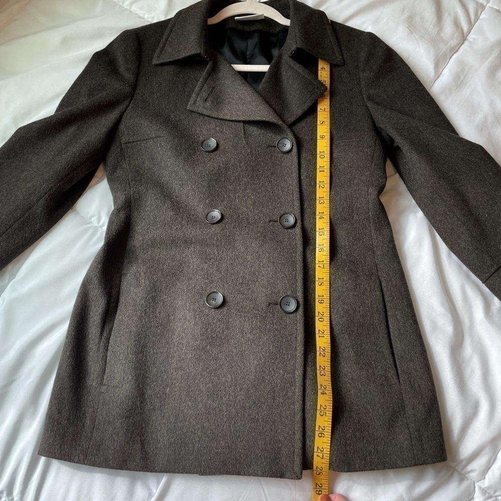 AKRIS PUNTO Wool Angora blend Brown Double Breasted Coat size 4 - Picture 13 of 15